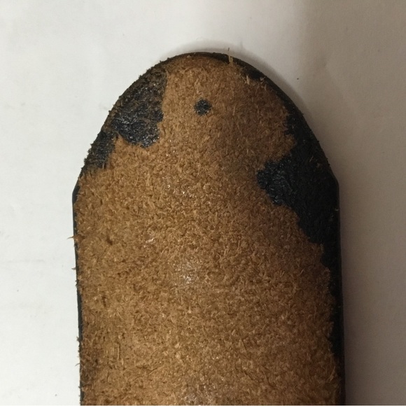 Men’s Genuine Leather Brown Basket Weave Design Belt EUC - Picture 4 of 6